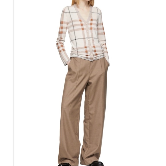 Burberry Ramana Check Wool-Silk Blend Cardigan Sweater, size XS - Picture 10 of 15